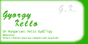 gyorgy kello business card